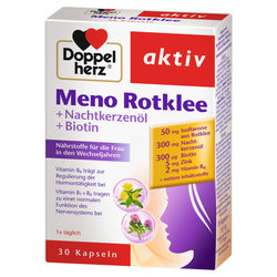 DOPPELHERZ Meno Rotklee+Nachtkerzenl+Biotin Kaps.
